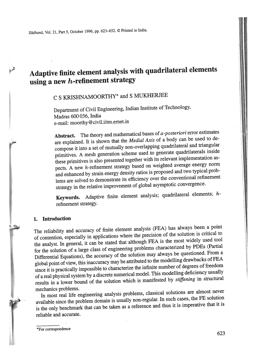 Finite element analysis by cs krishnamoorthy pdf free download